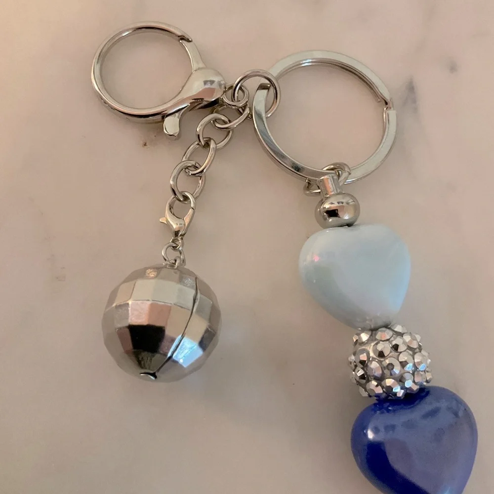 Silver Toned Detachable Purse Keychain
